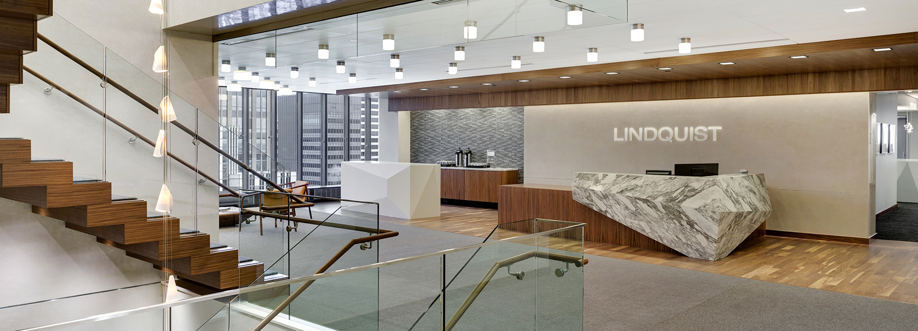 IDS-Lindquist_Header IDS Center, Lindquist + Vennum Reception Desk